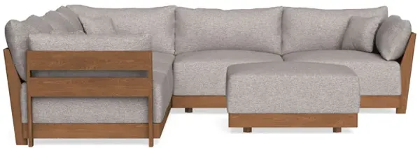 Modular Bondi Espresso 5-Seater Corner Sectional + Ottoman in Heathered Taupe | Memory Foam Blend