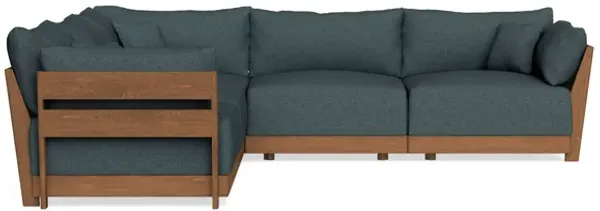 Modular Bondi Espresso 5-Seater Corner Sectional in Ocean Gray | Memory Foam Blend