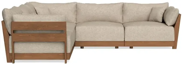 Modular Bondi Espresso 5-Seater Corner Sectional in Flax | Memory Foam Blend