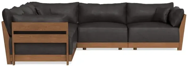 Modular Bondi Espresso 5-Seater Corner Sectional in Charcoal | Memory Foam Blend