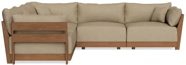Modular Bondi Espresso 5-Seater Corner Sectional in Sand | Memory Foam Blend