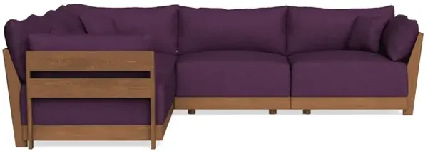 Modular Bondi Espresso 5-Seater Corner Sectional in Aubergine | Memory Foam Blend