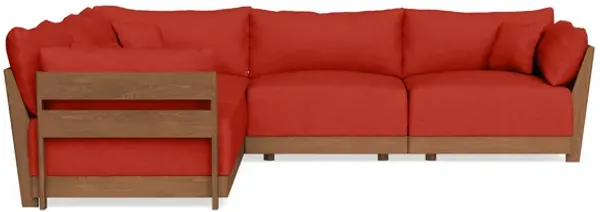 Modular Bondi Espresso 5-Seater Corner Sectional in Cayenne | Memory Foam Blend