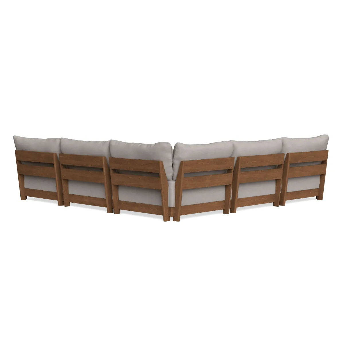 Modular Bondi Espresso 5-Seater Corner Sectional in Cloud | Memory Foam Blend
