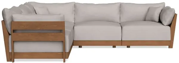 Modular Bondi Espresso 5-Seater Corner Sectional in Cloud | Memory Foam Blend