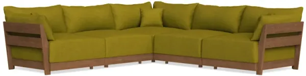 Modular Bondi Espresso 5-Seater Corner Sectional in Olive Green | Memory Foam Blend
