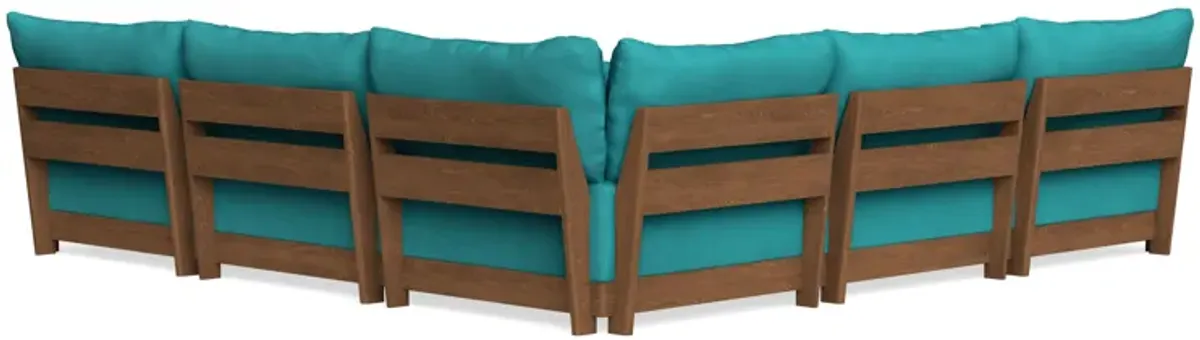 Modular Bondi Espresso 5-Seater Corner Sectional in Pool | Memory Foam Blend