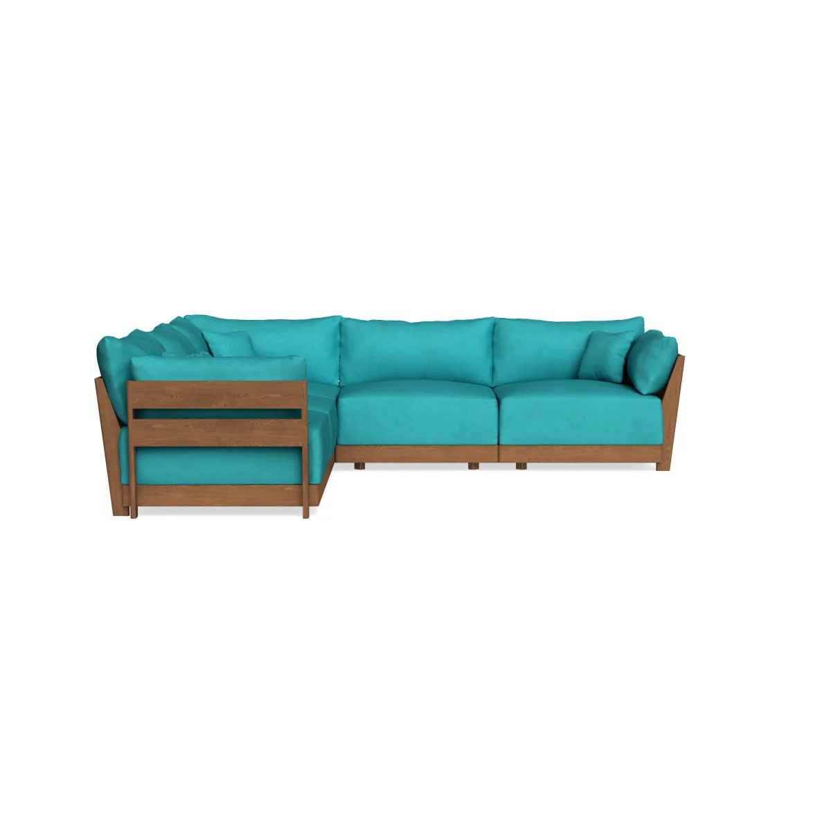 Modular Bondi Espresso 5-Seater Corner Sectional in Pool | Memory Foam Blend