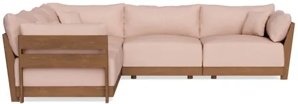 Modular Bondi Espresso 5-Seater Corner Sectional in Rose Quartz | Memory Foam Blend