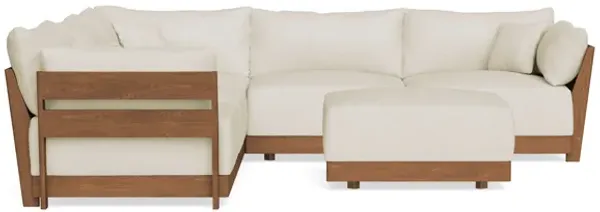 Modular Bondi Espresso 5-Seater Corner Sectional + Ottoman in Mascarpone | Memory Foam Blend