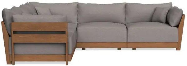Modular Bondi Espresso 5-Seater Corner Sectional in Cement | Memory Foam Blend