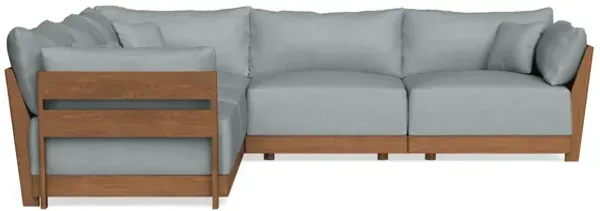 Modular Bondi Espresso 5-Seater Corner Sectional in Light Steel | Memory Foam Blend
