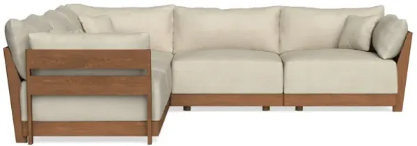 Modular Bondi Espresso 5-Seater Corner Sectional in Almond | Memory Foam Blend
