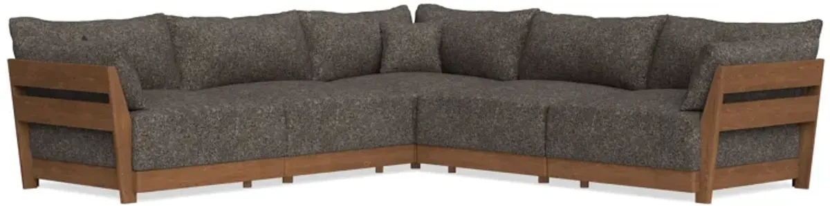 Modular Bondi Espresso 5-Seater Corner Sectional in Eclipse | Memory Foam Blend