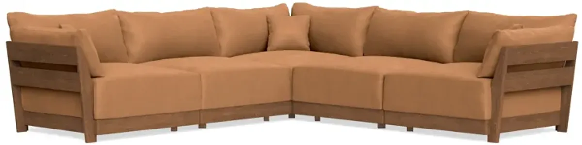 Modular Bondi Espresso 5-Seater Corner Sectional in Cheddar | Memory Foam Blend