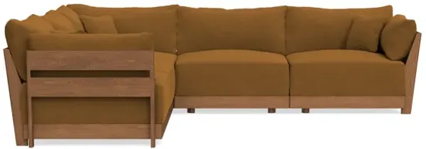 Modular Bondi Espresso 5-Seater Corner Sectional in Cognac | Memory Foam Blend