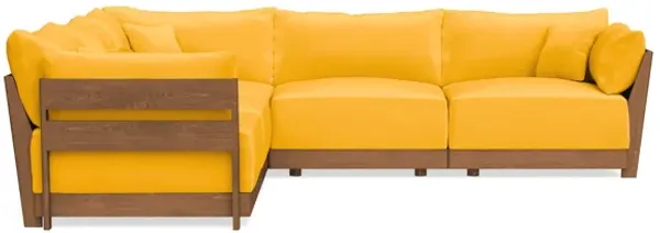 Modular Bondi Espresso 5-Seater Corner Sectional in Marigold | Memory Foam Blend