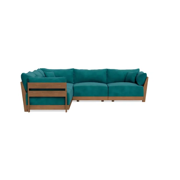 Modular Bondi Espresso 5-Seater Corner Sectional in Peacock | Memory Foam Blend