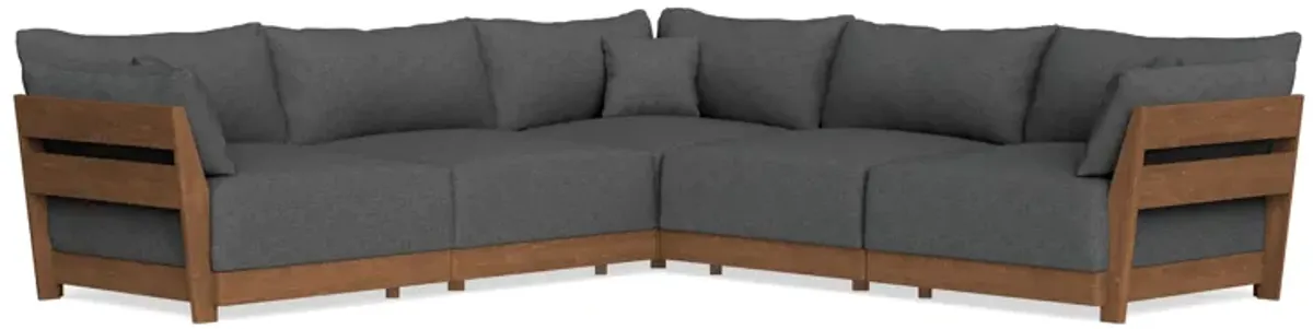 Modular Bondi Espresso 5-Seater Corner Sectional in Pebble | Memory Foam Blend
