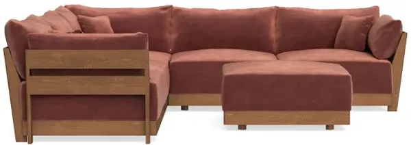Modular Bondi Espresso 5-Seater Corner Sectional + Ottoman in Spice | Memory Foam Blend