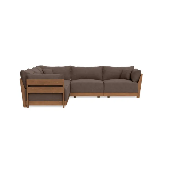 Modular Bondi Espresso 5-Seater Corner Sectional in Chocolate | Memory Foam Blend