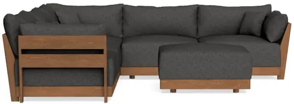 Modular Bondi Espresso 5-Seater Corner Sectional + Ottoman in Graphite | Memory Foam Blend