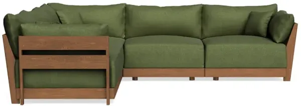 Modular Bondi Espresso 5-Seater Corner Sectional in Fern | Memory Foam Blend