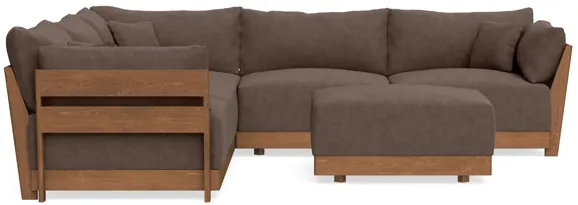 Modular Bondi Espresso 5-Seater Corner Sectional + Ottoman in Chocolate | Memory Foam Blend