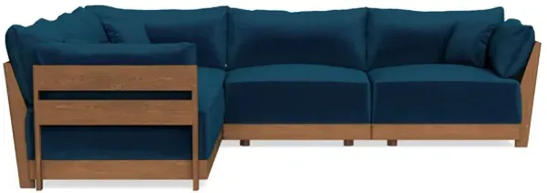 Modular Bondi Espresso 5-Seater Corner Sectional in Sapphire | Memory Foam Blend