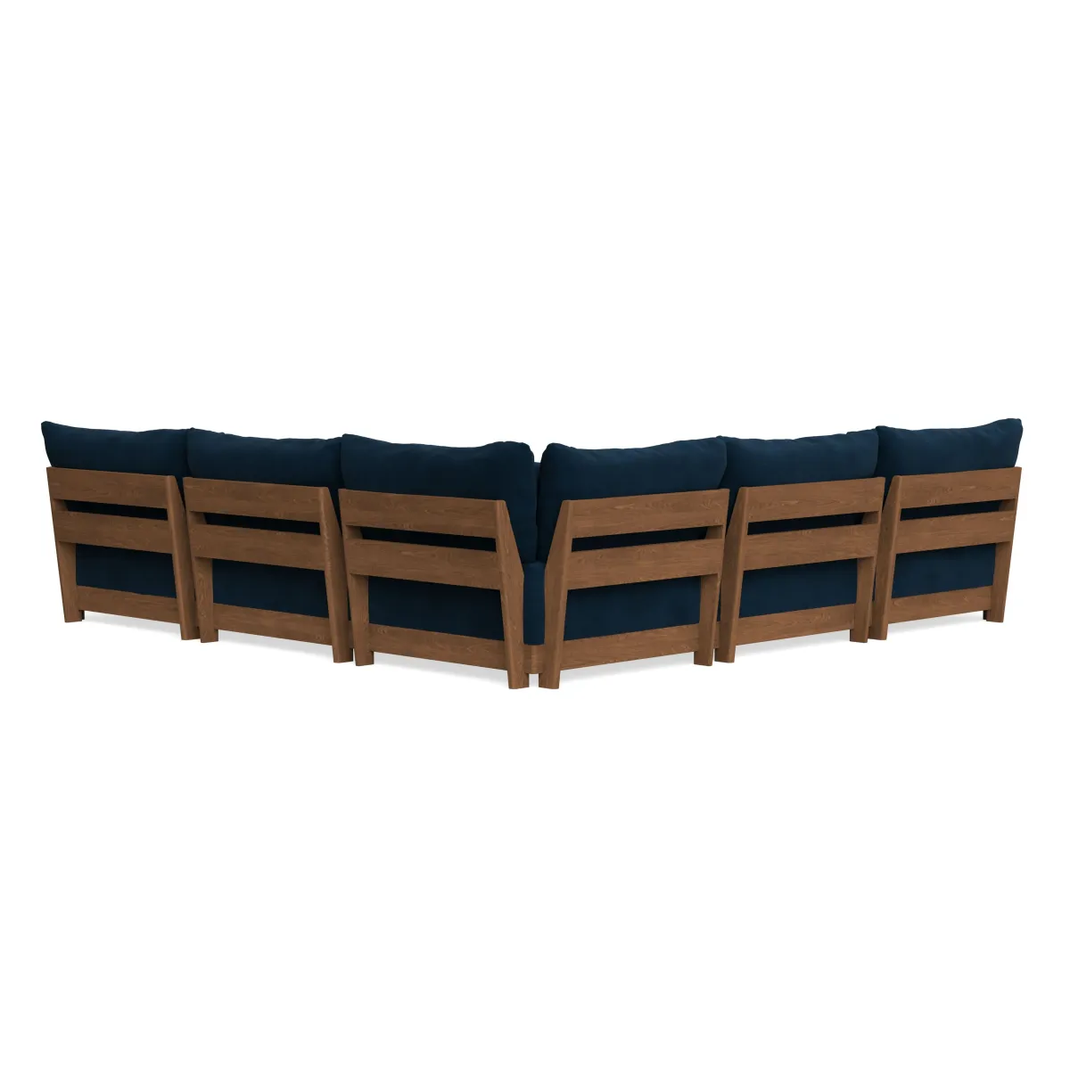 Modular Bondi Espresso 5-Seater Corner Sectional in Royal Blue | Memory Foam Blend