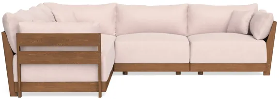 Modular Bondi Espresso 5-Seater Corner Sectional in Peony | Memory Foam Blend