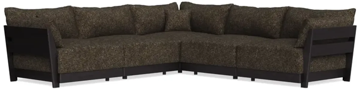 Modular Bondi Black 5-Seater Corner Sectional in Phantom | Memory Foam Blend