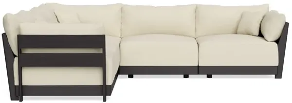 Modular Bondi Black 5-Seater Corner Sectional in Parchment | Memory Foam Blend