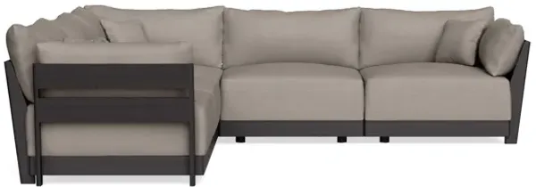 Modular Bondi Black 5-Seater Corner Sectional in Cinder Gray | Memory Foam Blend