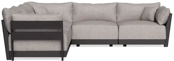 Modular Bondi Black 5-Seater Corner Sectional in Heathered Taupe | Memory Foam Blend