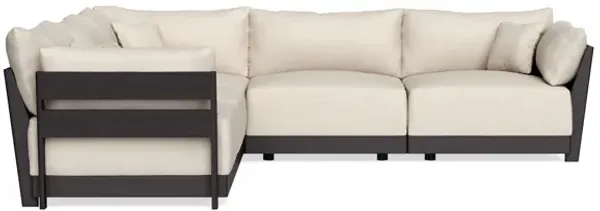 Modular Bondi Black 5-Seater Corner Sectional in Seashell | Memory Foam Blend