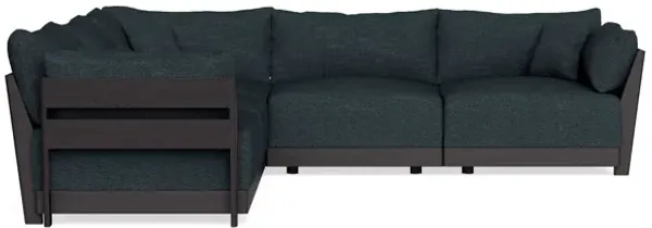 Modular Bondi Black 5-Seater Corner Sectional in Arctic Navy | Memory Foam Blend