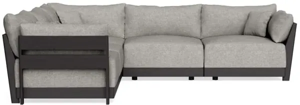 Modular Bondi Black 5-Seater Corner Sectional in Fog | Memory Foam Blend