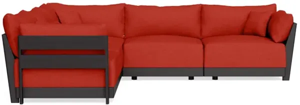 Modular Bondi Black 5-Seater Corner Sectional in Cayenne | Memory Foam Blend