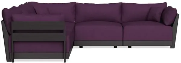 Modular Bondi Black 5-Seater Corner Sectional in Aubergine | Memory Foam Blend