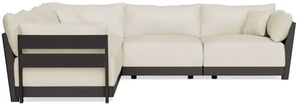 Modular Bondi Black 5-Seater Corner Sectional in Mascarpone | Memory Foam Blend