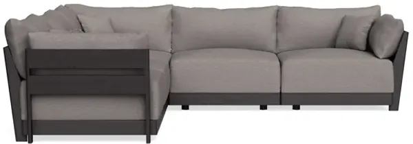 Modular Bondi Black 5-Seater Corner Sectional in Cement | Memory Foam Blend