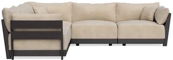 Modular Bondi Black 5-Seater Corner Sectional in Oyster | Memory Foam Blend