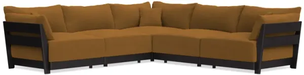 Modular Bondi Black 5-Seater Corner Sectional in Cognac | Memory Foam Blend