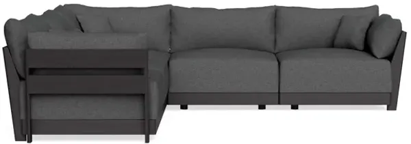 Modular Bondi Black 5-Seater Corner Sectional in Pebble | Memory Foam Blend