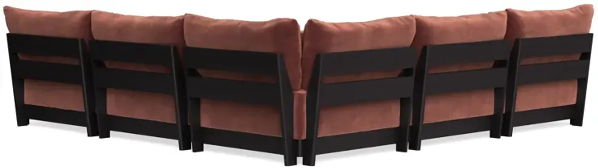 Modular Bondi Black 5-Seater Corner Sectional in Spice | Memory Foam Blend
