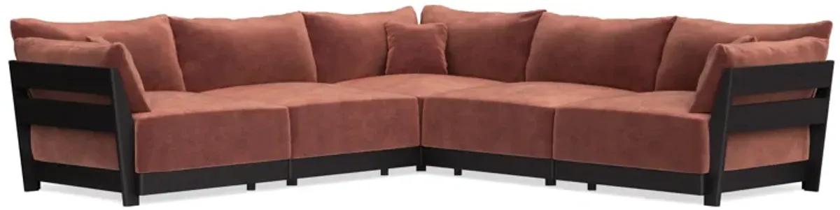 Modular Bondi Black 5-Seater Corner Sectional in Spice | Memory Foam Blend