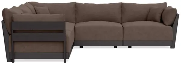 Modular Bondi Black 5-Seater Corner Sectional in Chocolate | Memory Foam Blend
