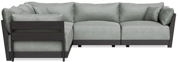 Modular Bondi Black 5-Seater Corner Sectional in Storm Gray | Memory Foam Blend