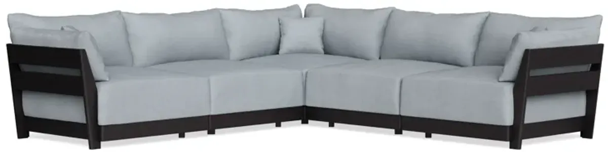Modular Bondi Black 5-Seater Corner Sectional in Ash | Memory Foam Blend